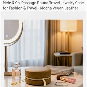 Mele & Co. Passage Round Travel Jewelry Case for Fashion & Travel- Mocha